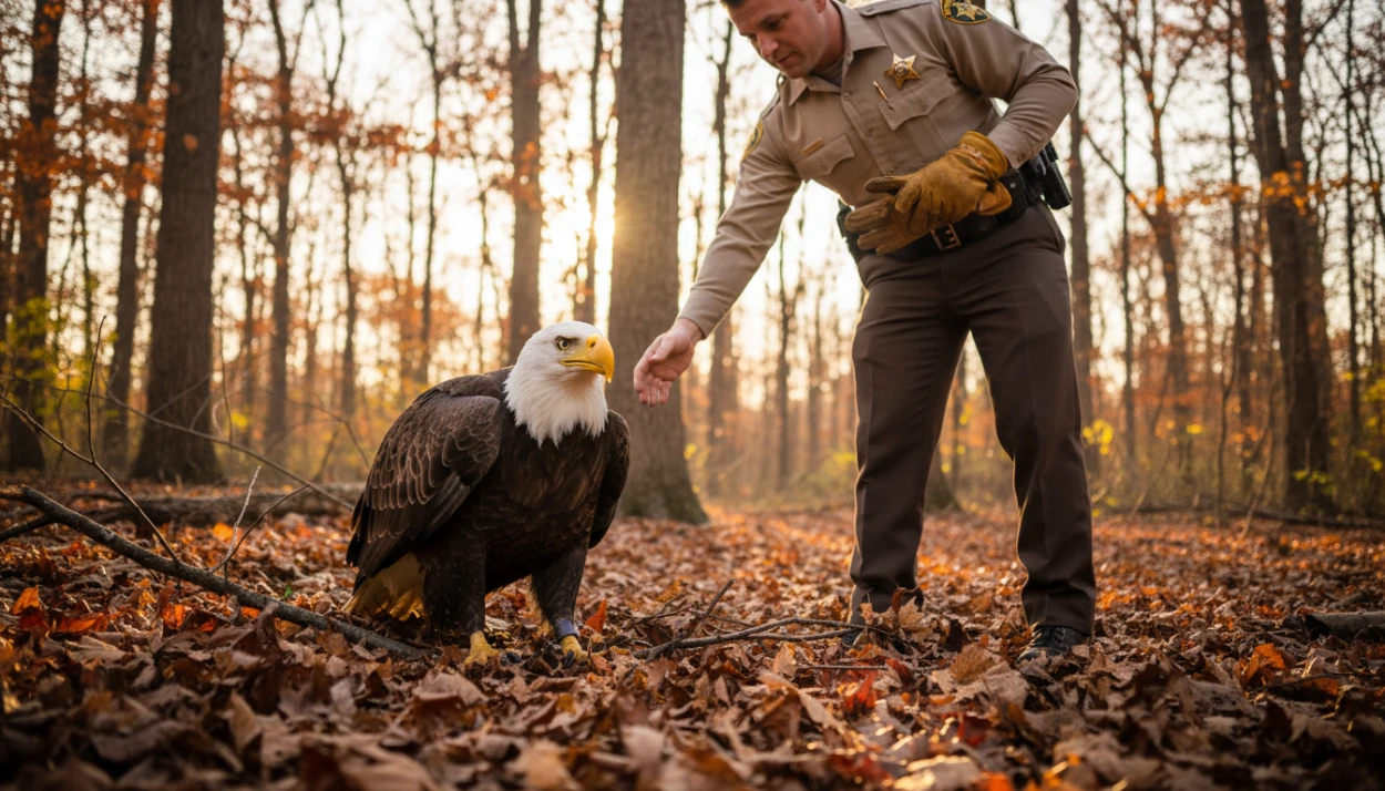 Flightless Eagle Stumbles Through The Woods Until A Pair Of Heroes Arrive