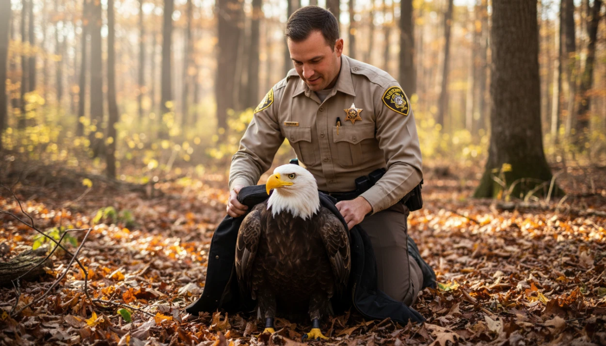 Flightless Eagle Stumbles Through The Woods Until A Pair Of Heroes Arrive